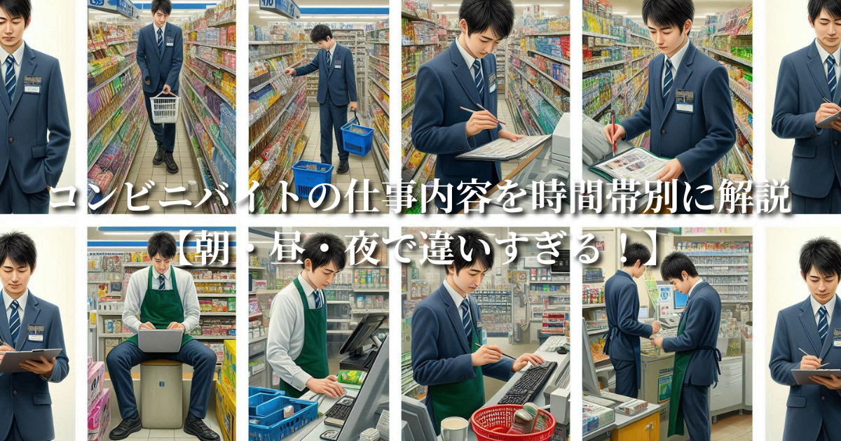 コンビニバイトの仕事内容を時間帯別に解説[朝・昼・夜で違いすぎる!】