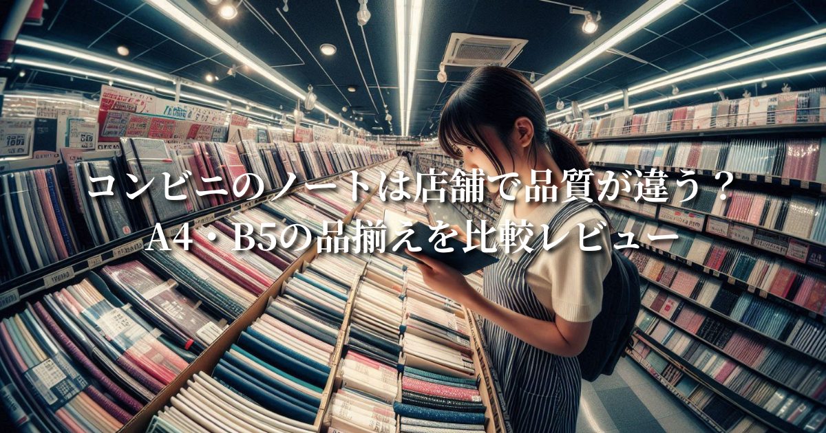 コンビニのノートは店舗で品質が違う？A4・B5の品揃えを比較レビュー